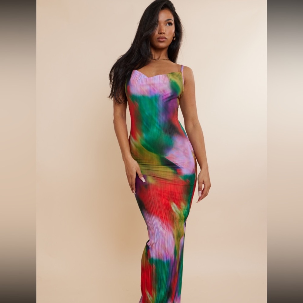 Multicolor Sleeveless Maxi Dress